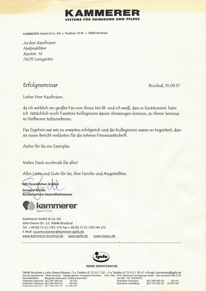 Raucherentwöhnung-Referenzschreiben